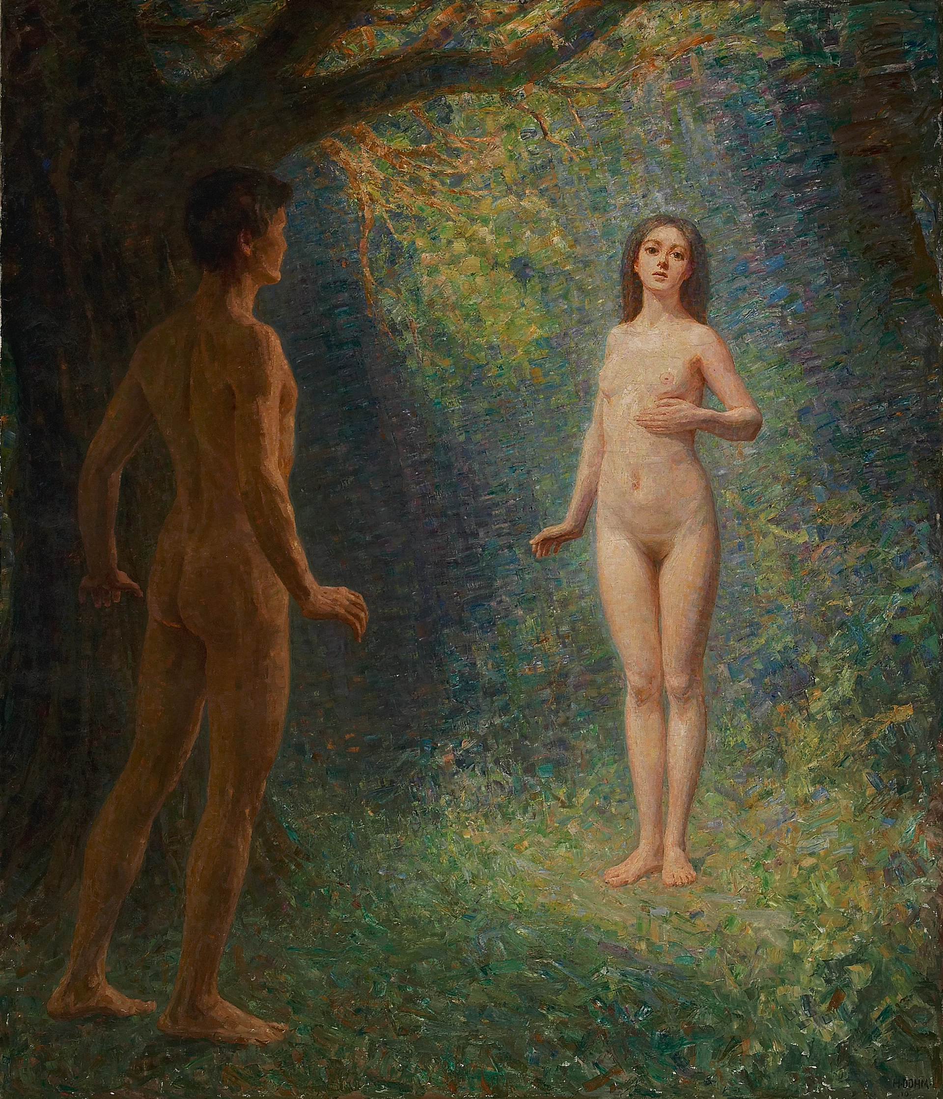 1875-Heinrich August Emil Dohm - Adamo ed Eva nel Giardino dell'Eden - 1910